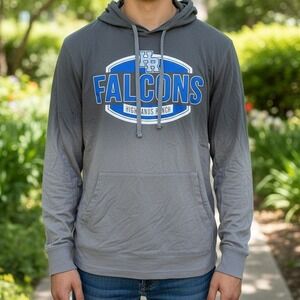 Highlands Ranch Falcons Pel Athletic Men Hoodie Gray Size S Long Sleeve Pullover